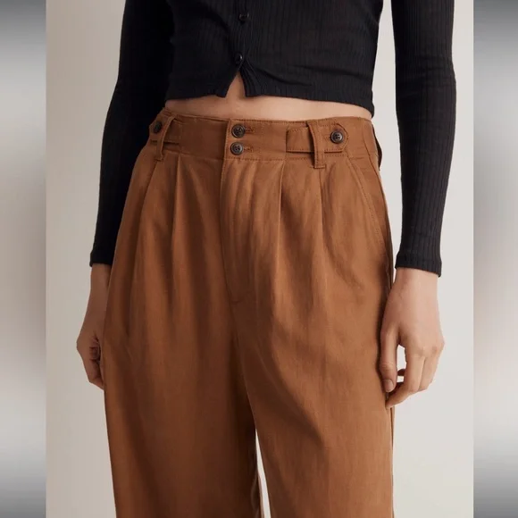 Madewell Harlow Wide-Leg Pant in Acorn - Picture 4 of 16